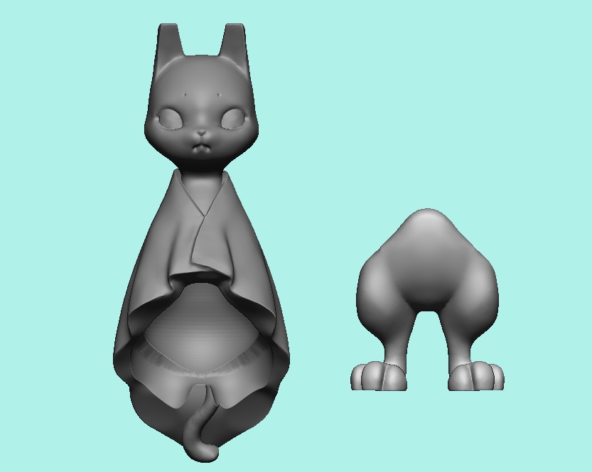 twin cat(二足ちゃん)【出力用stlデータ】