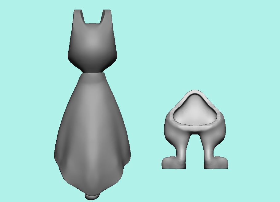 twin cat(二足ちゃん)【出力用stlデータ】