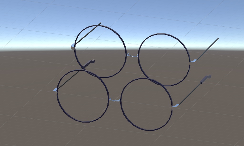 VRChat向けアクセサリー 丸メガネ