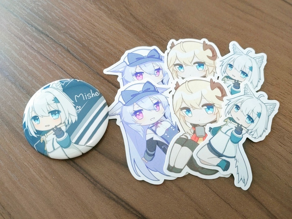 【PONDEROnium Sisters】ミーシェちゃん缶バッジ&シールセット