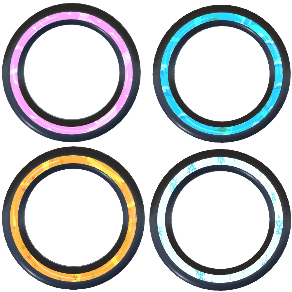 【VRChat専用】春夏秋冬アクア風リング【アクセサリー】