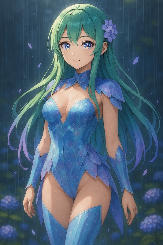 紫陽花の少女1(ブルー)