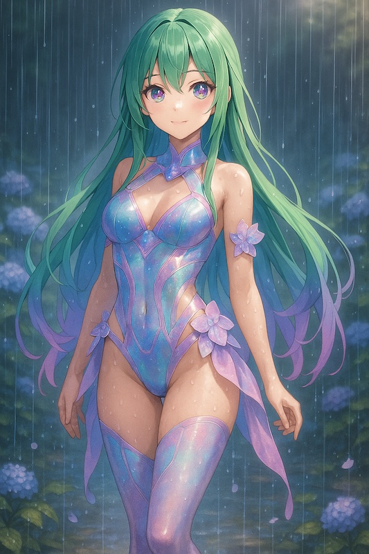 紫陽花の少女1(ブルー)