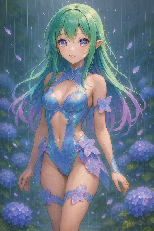 紫陽花の少女1(ブルー)