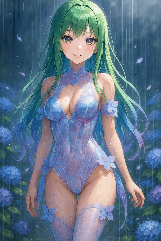 紫陽花の少女1(ブルー)