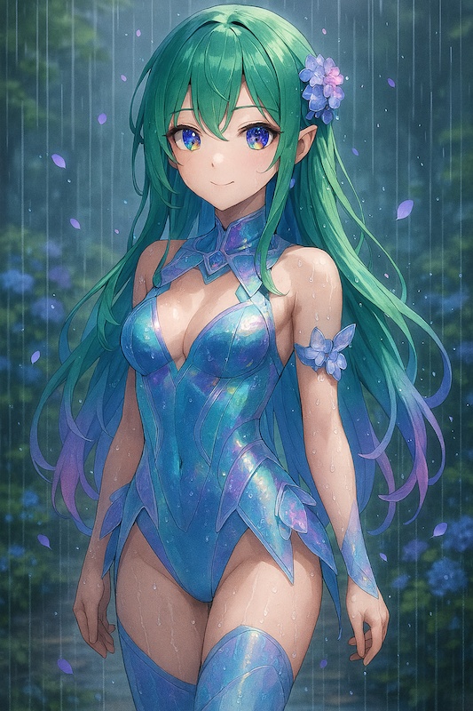 紫陽花の少女1(ブルー)