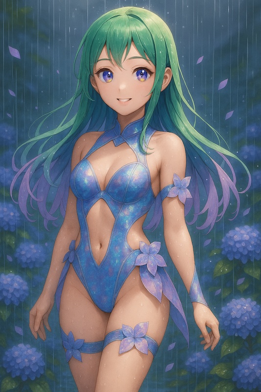 紫陽花の少女１（ブルー）