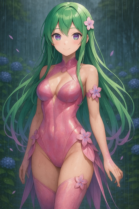 紫陽花の少女2(ピンク)