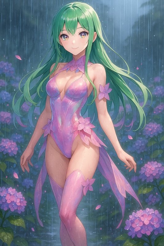 紫陽花の少女2(ピンク)