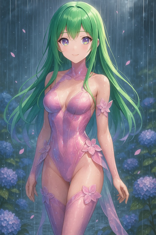 紫陽花の少女2(ピンク)