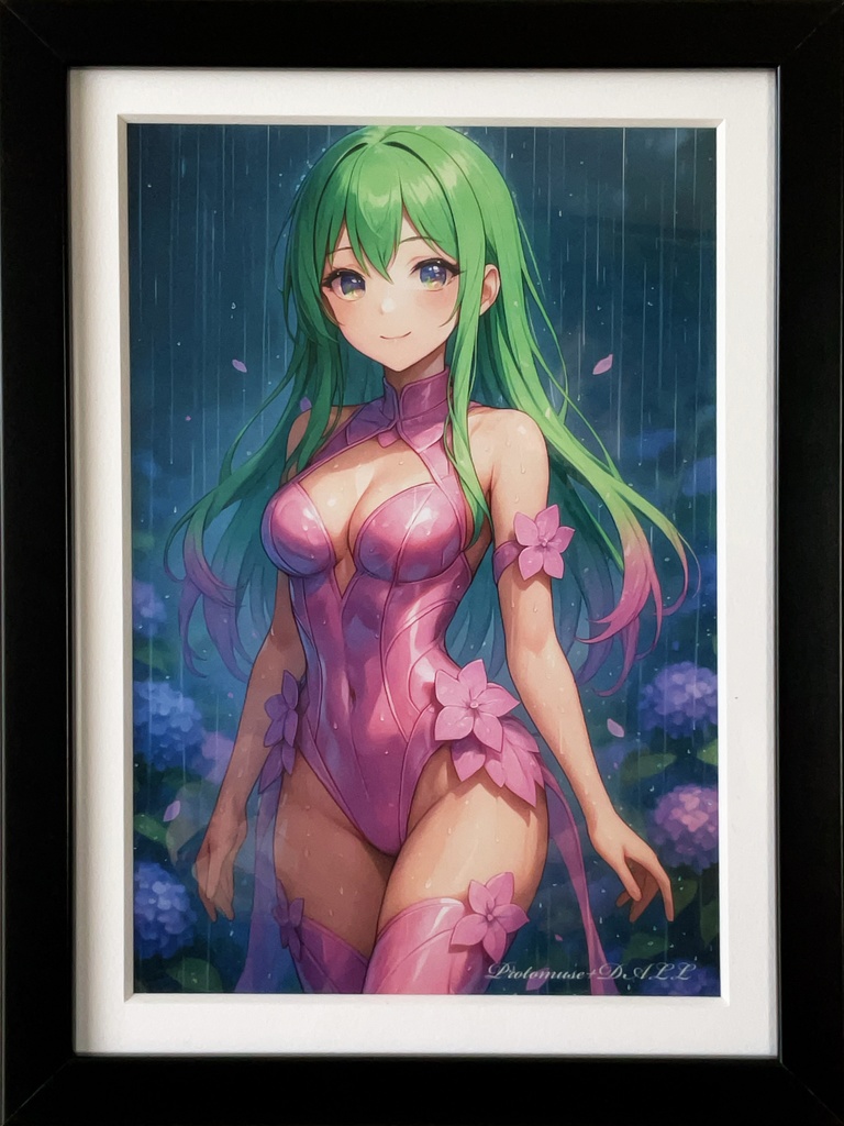 紅紫の妖精|額装イラスト・幻想アート(AI作品)