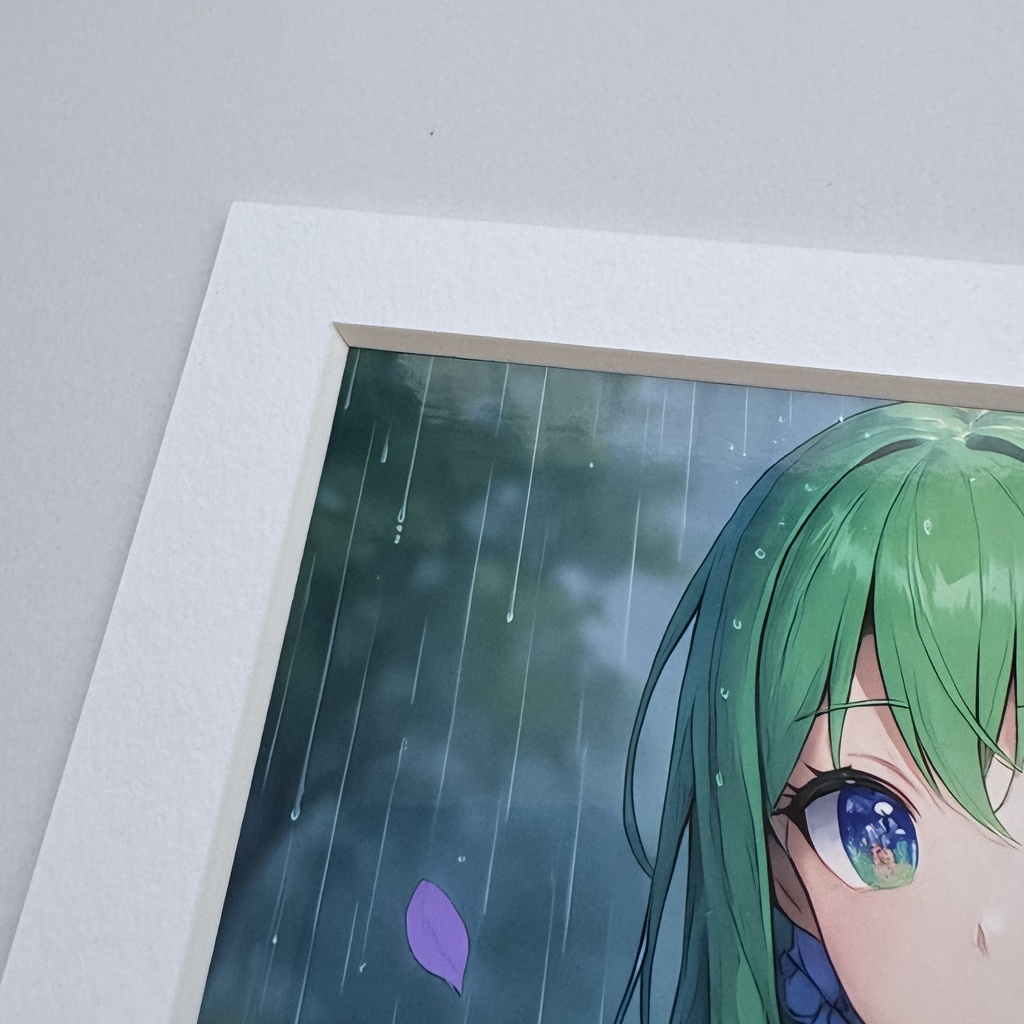 宵の紫陽花妖精|額装イラスト・幻想アート(AI作品)