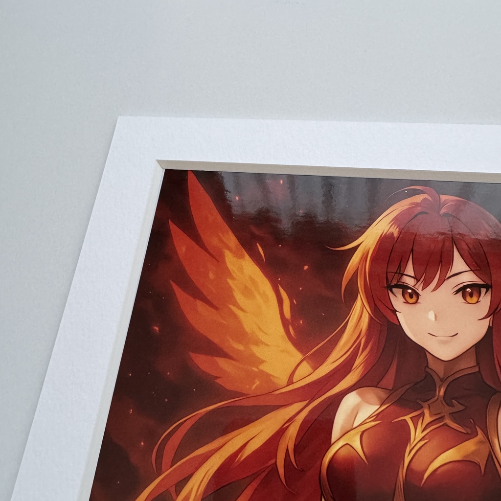 紅蓮の煌めき(ぐれんのきらめき) |額装イラスト・幻想アート(AI作品)