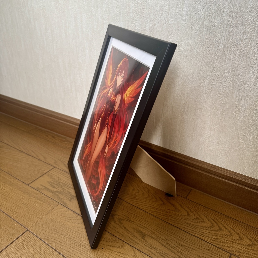 紅蓮の煌めき(ぐれんのきらめき) |額装イラスト・幻想アート(AI作品)