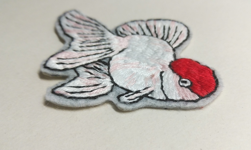 タンチョウ 金魚【刺繍シール】