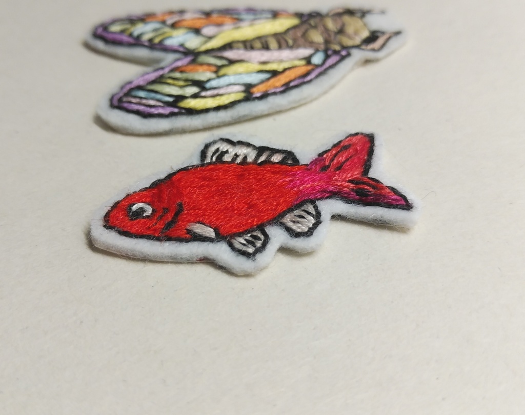 夏の生きものセット【刺繍シール】