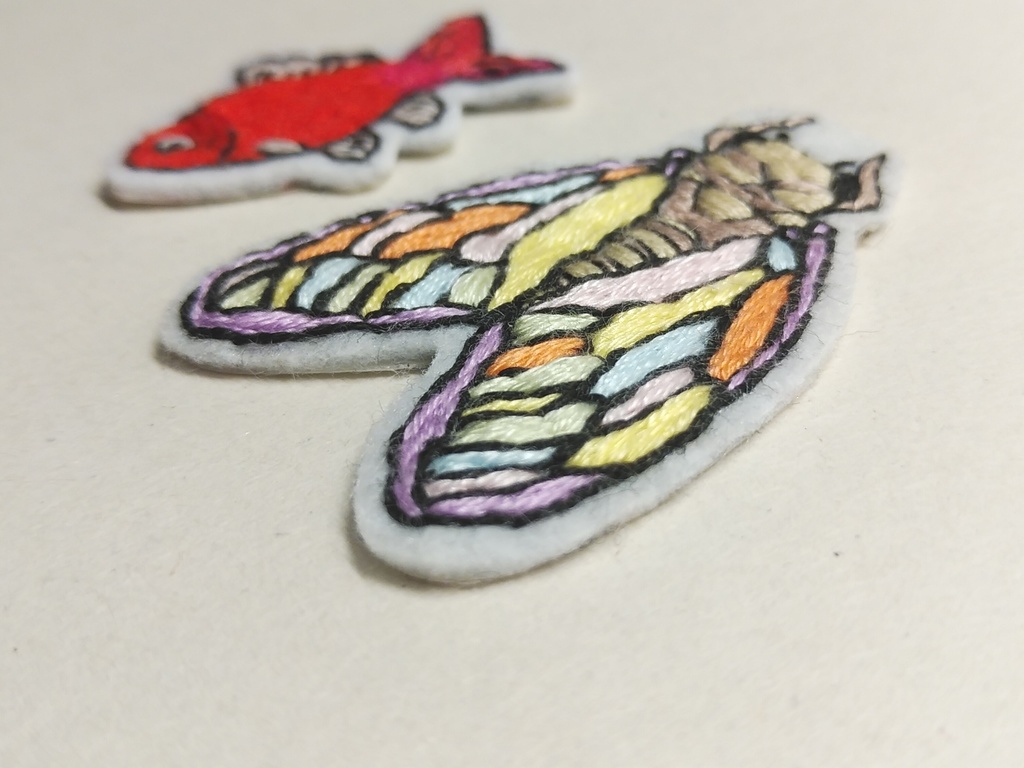 夏の生きものセット【刺繍シール】