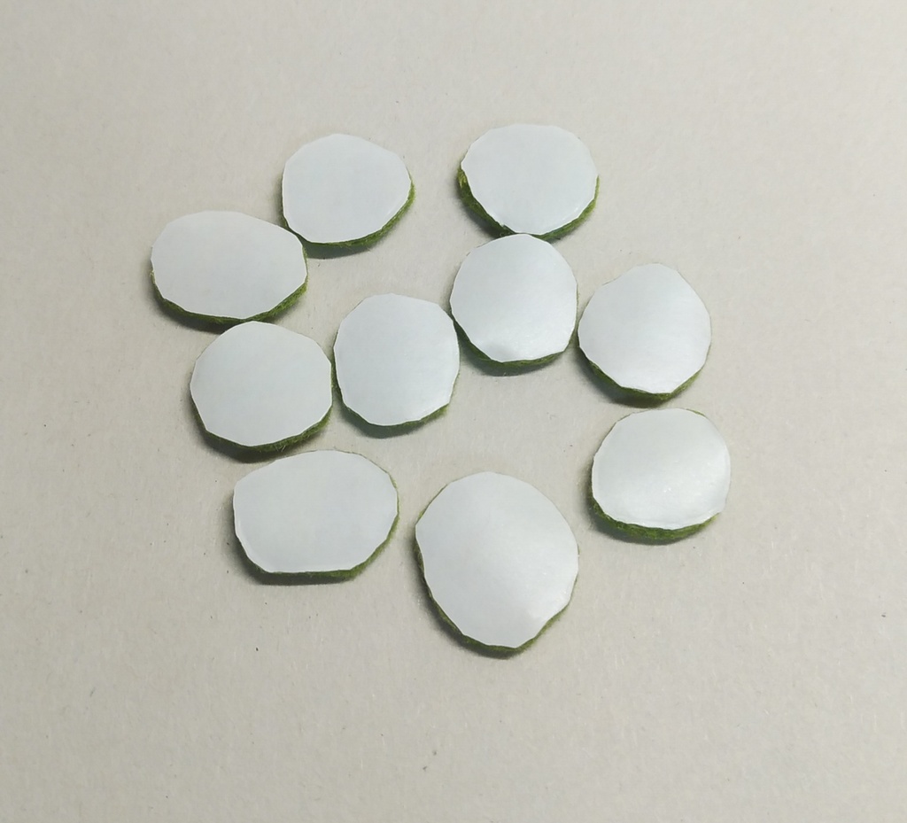 グリーンのドットシール【刺繍シール】