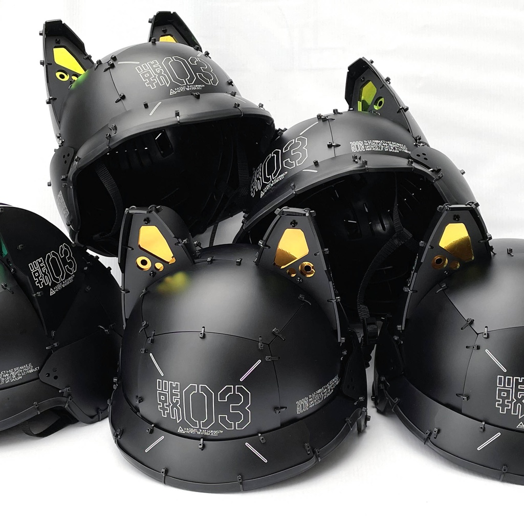 ネコミミ搭載式ヘルメット