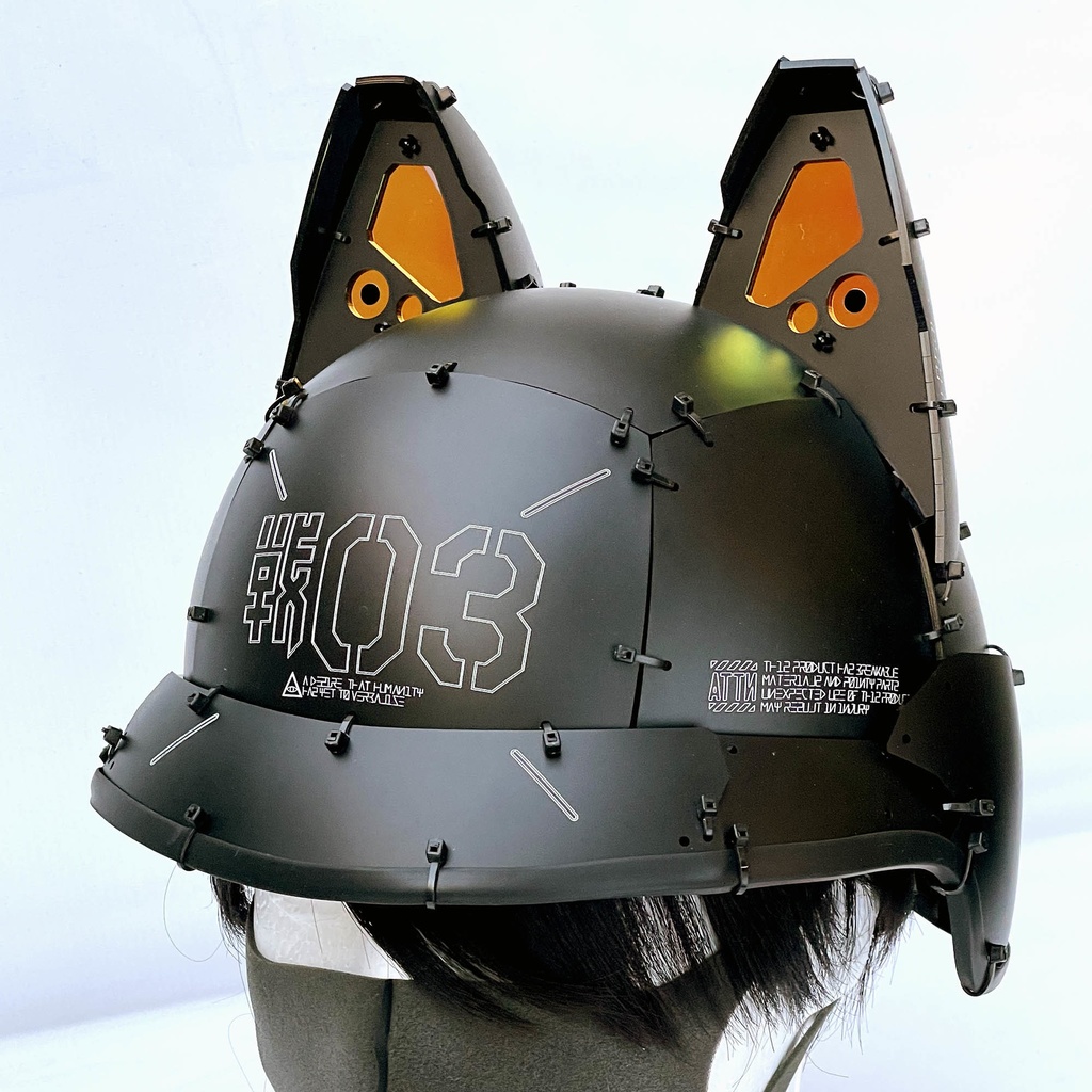 ネコミミ搭載式ヘルメット