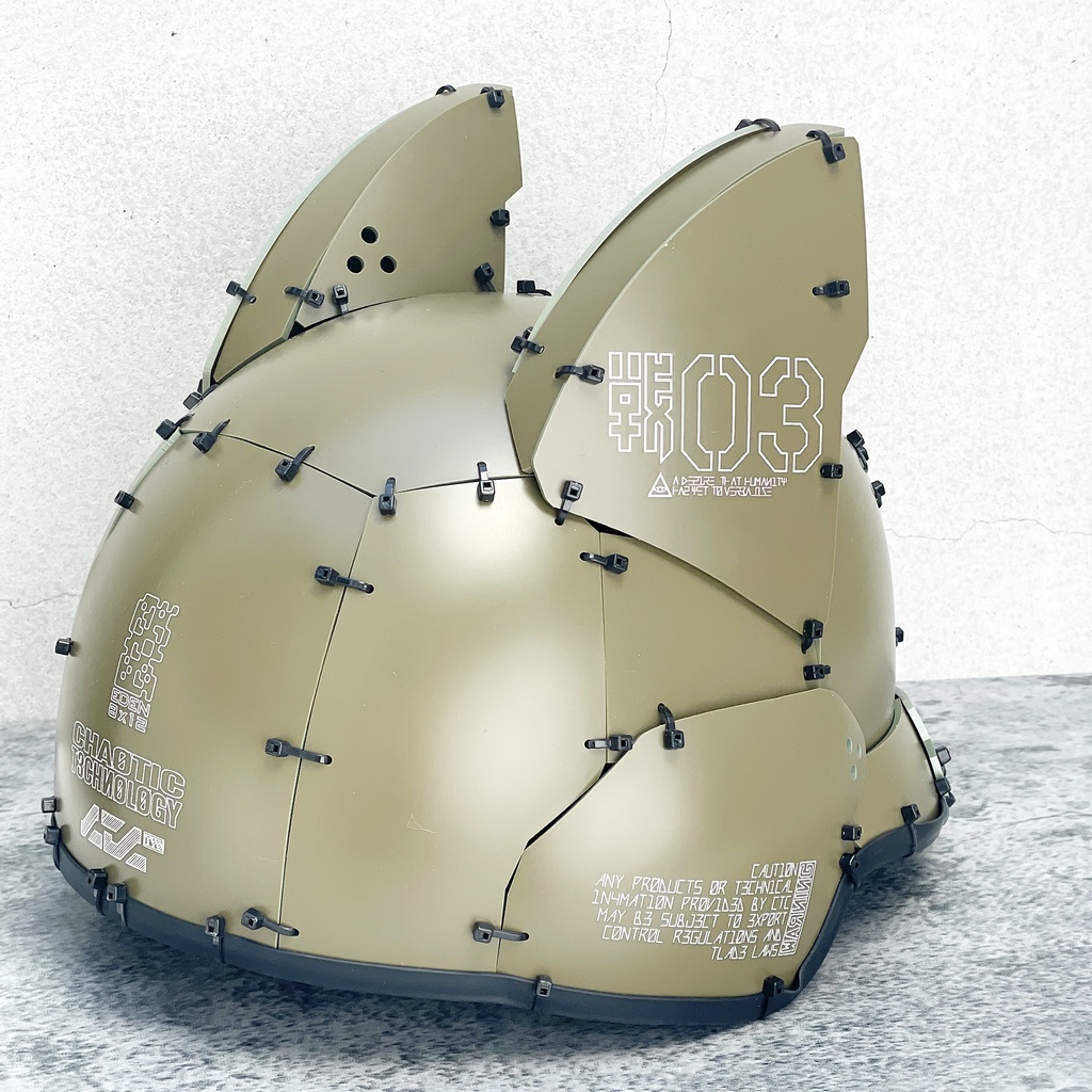 ネコミミ搭載式ヘルメット