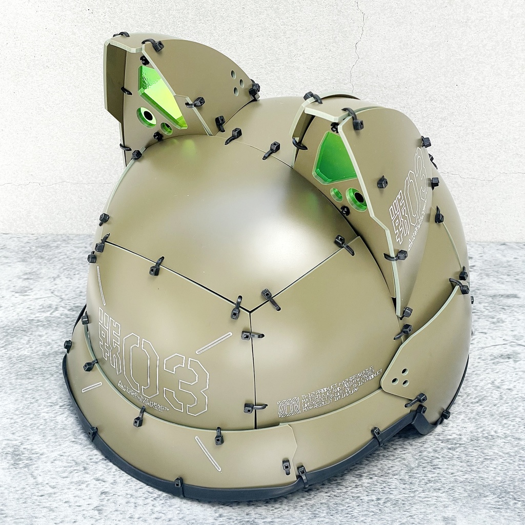 ネコミミ搭載式ヘルメット