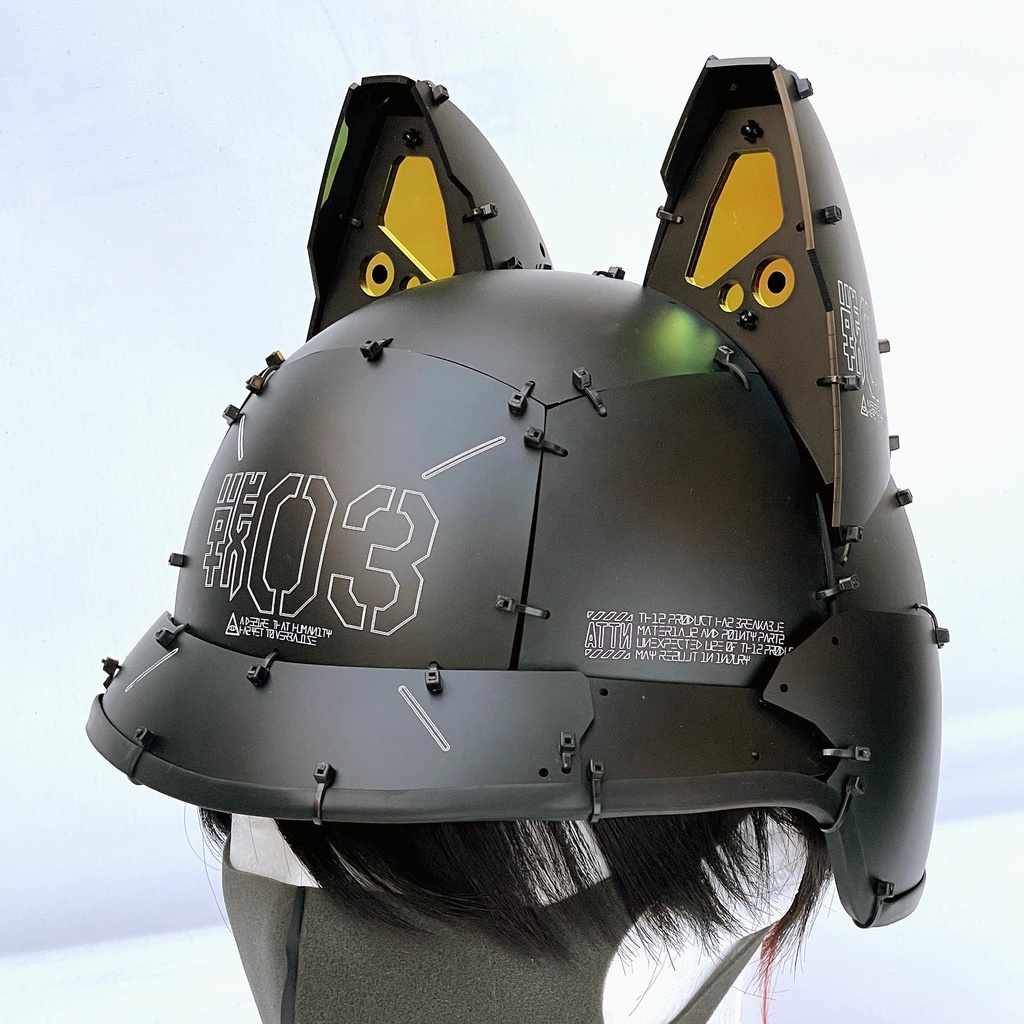 ネコミミ搭載式ヘルメット