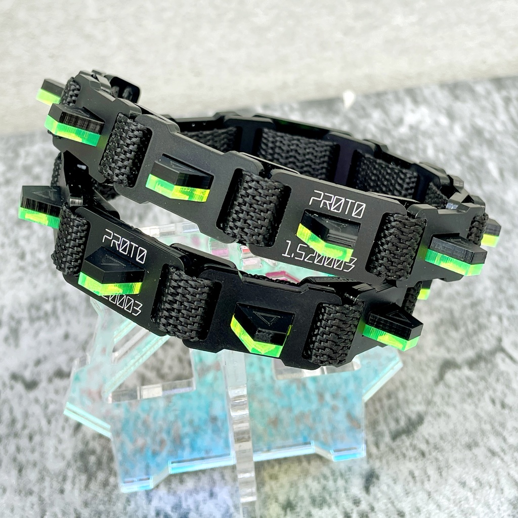 チェーンベルト式二重リストバンドユニット_蛍光グリーン