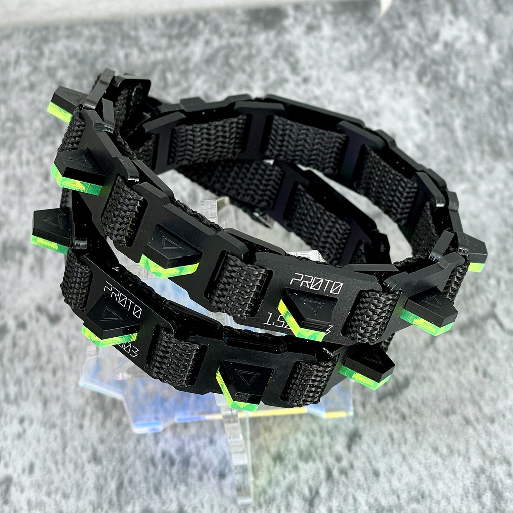 チェーンベルト式二重リストバンドユニット_蛍光グリーン