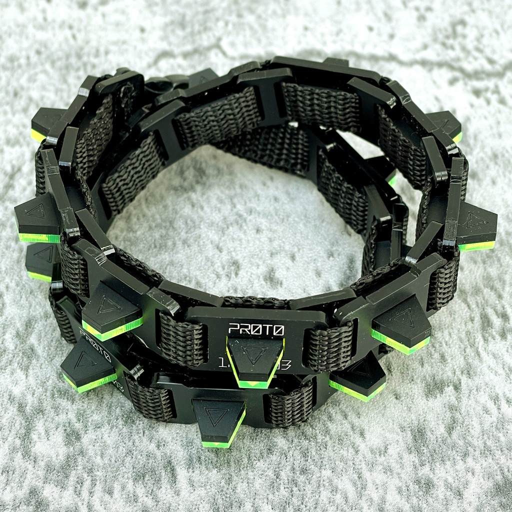 チェーンベルト式二重リストバンドユニット_蛍光グリーン