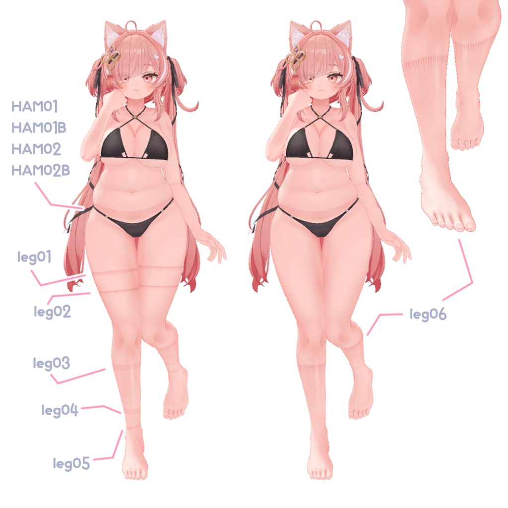 【イチゴ】パンツ・くつしたくいこみあとTexture【ボディテクスチャ】