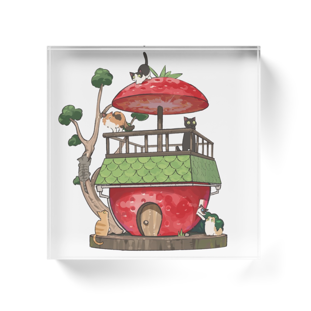 いちごハウスとねこ