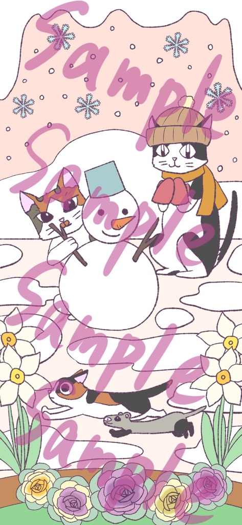 猫とフェレットのカレンダー2025年12月