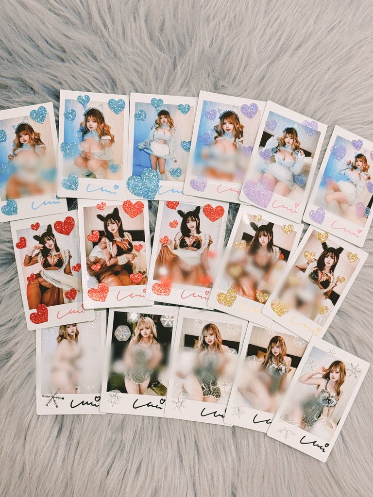 シースルーメイド♥️ネコメイド🐈‍⬛🩵裸エプロンギャル🍳3種類ランダムチェキ➕ランダムブロマイドセット
