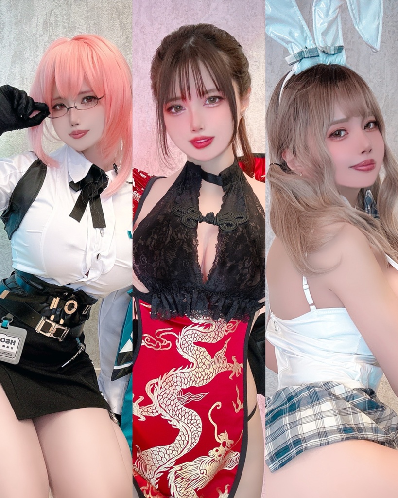 赤チャイナっ子❤️🔥ゼンゼロ柳👓白うさぎ🐇ランダムチェキ➕ランダムブロマイドセット