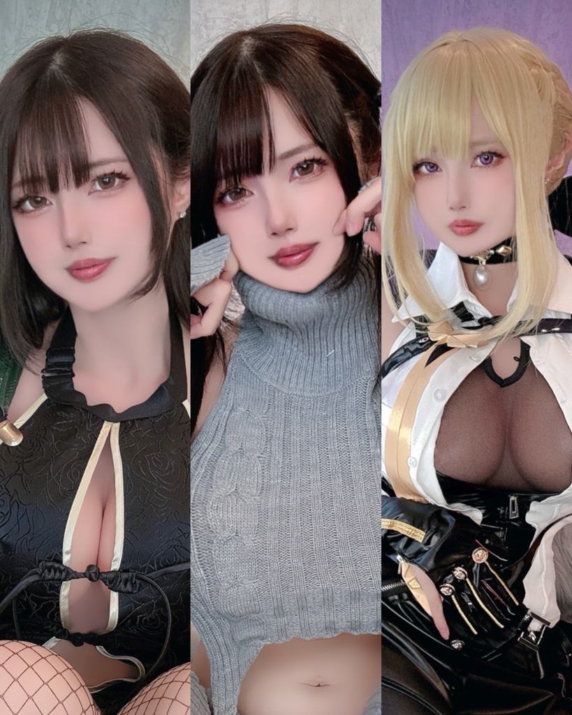 へびちゃん🐍ZZZイヴリン🖤♥️ツインテニットちゃん🧶ランダムチェキ➕ランダムブロマイドセット