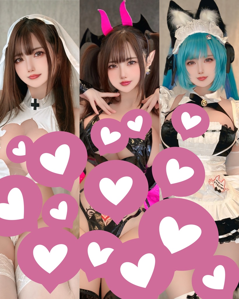 メイドプリバティ🐈⬛🩵ピンクサキュバス😈💓背徳シスター🤍⛪️ふわもこピンクくまちゃん🧸🩷ランダムチェキ➕5枚〜ランダムブロマイドセット