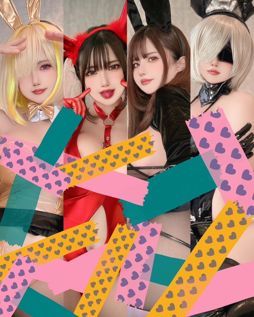 ナース2B💉🖤NIKKEエレグバニー🔌💛小悪魔レッドちゃん😈♥️シースルーバニー👯‍♀️🖤ランダムチェキ➕ランダムブロマイドセット