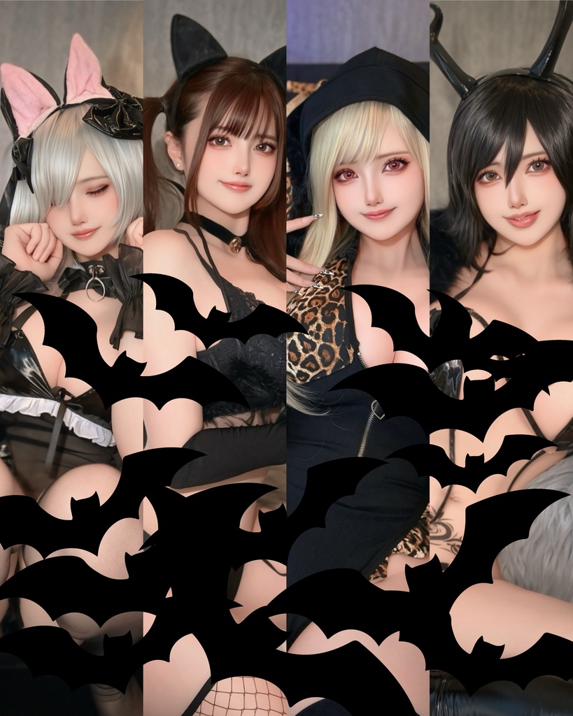 ジェーナスハロウィンver🐈⬛🦇ランジェリーブラックキャット🐈⬛🐾ギャルな豹柄うさぎちゃん🐰🐆セクシーデビル👿🖤ランダムチェキ➕ランダムブロマイドセット