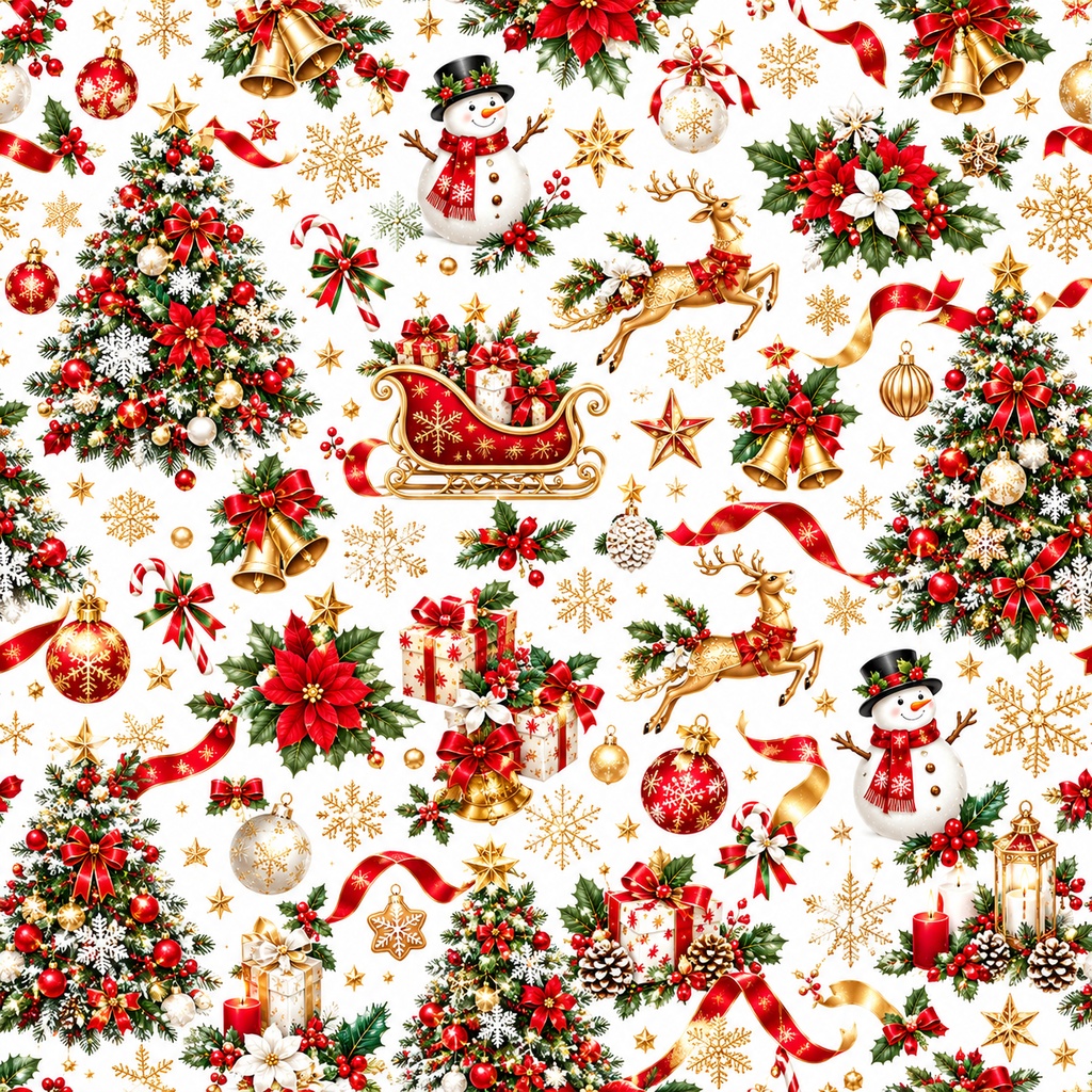 🎄 豪華なクリスマス シームレスパターン 3色セット
