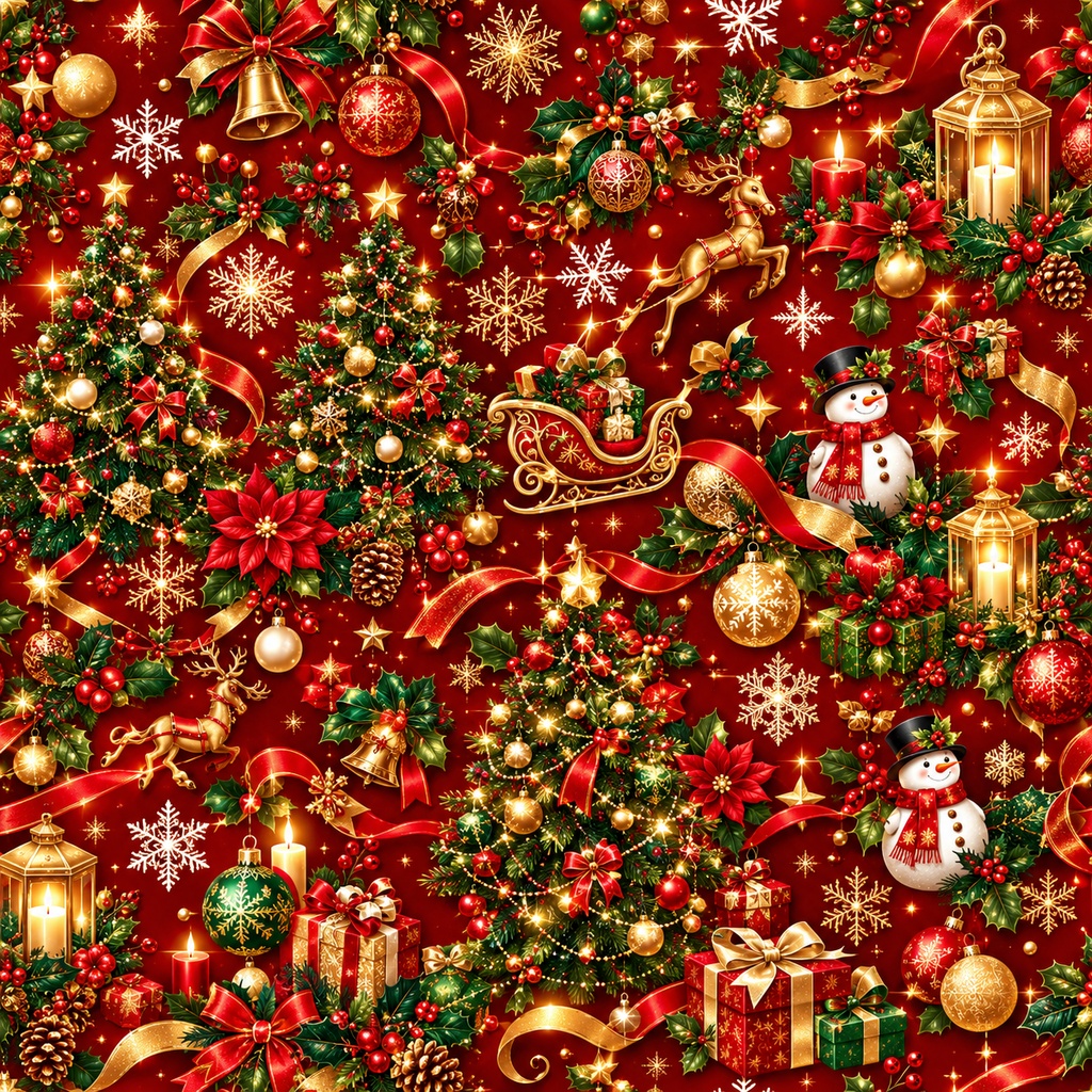 🎄 豪華なクリスマス シームレスパターン 3色セット