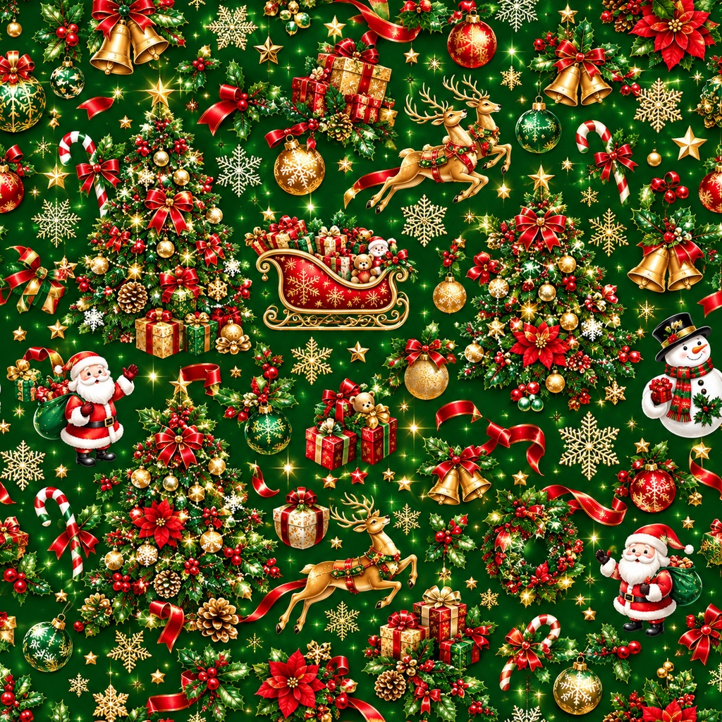 🎄 豪華なクリスマス シームレスパターン 3色セット