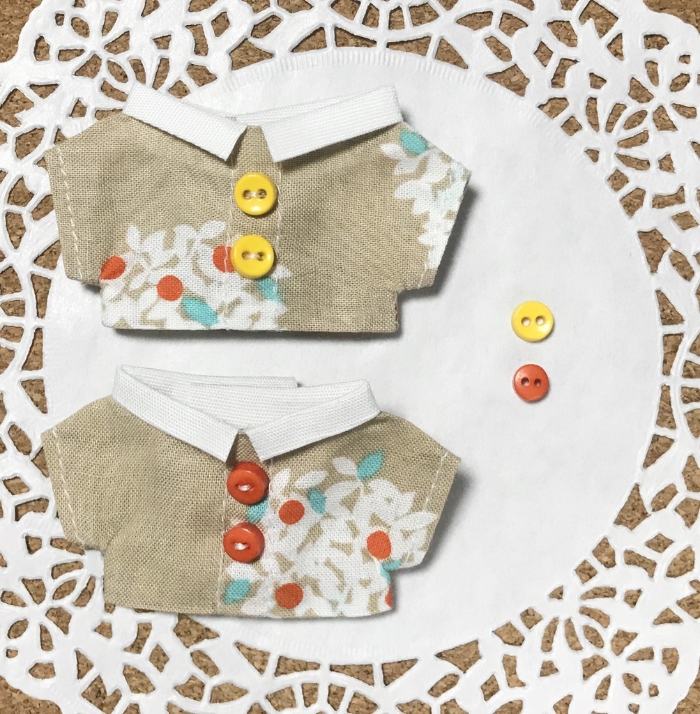 10cmぬいサイズ:花柄シャツ