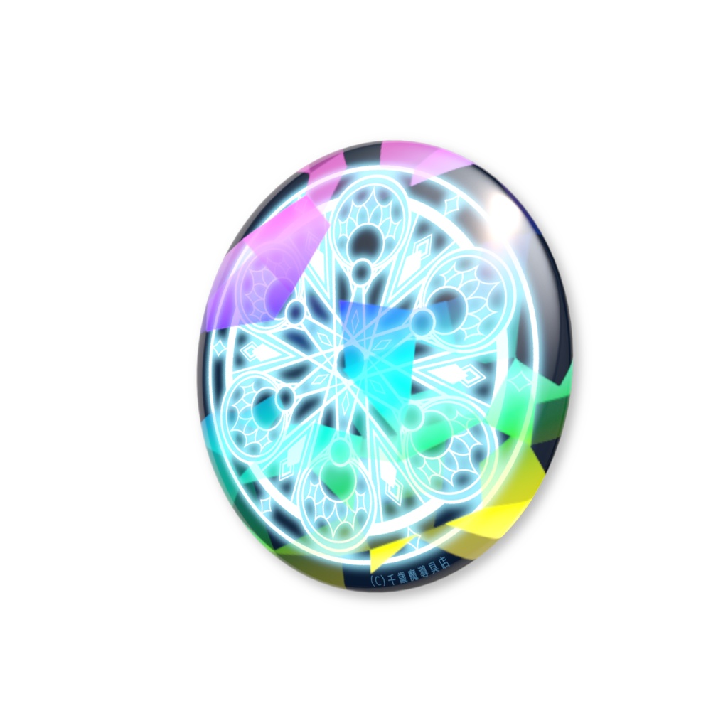 宝石モチーフ魔法陣Ⅰ ホログラム缶バッジ【ネイビー】