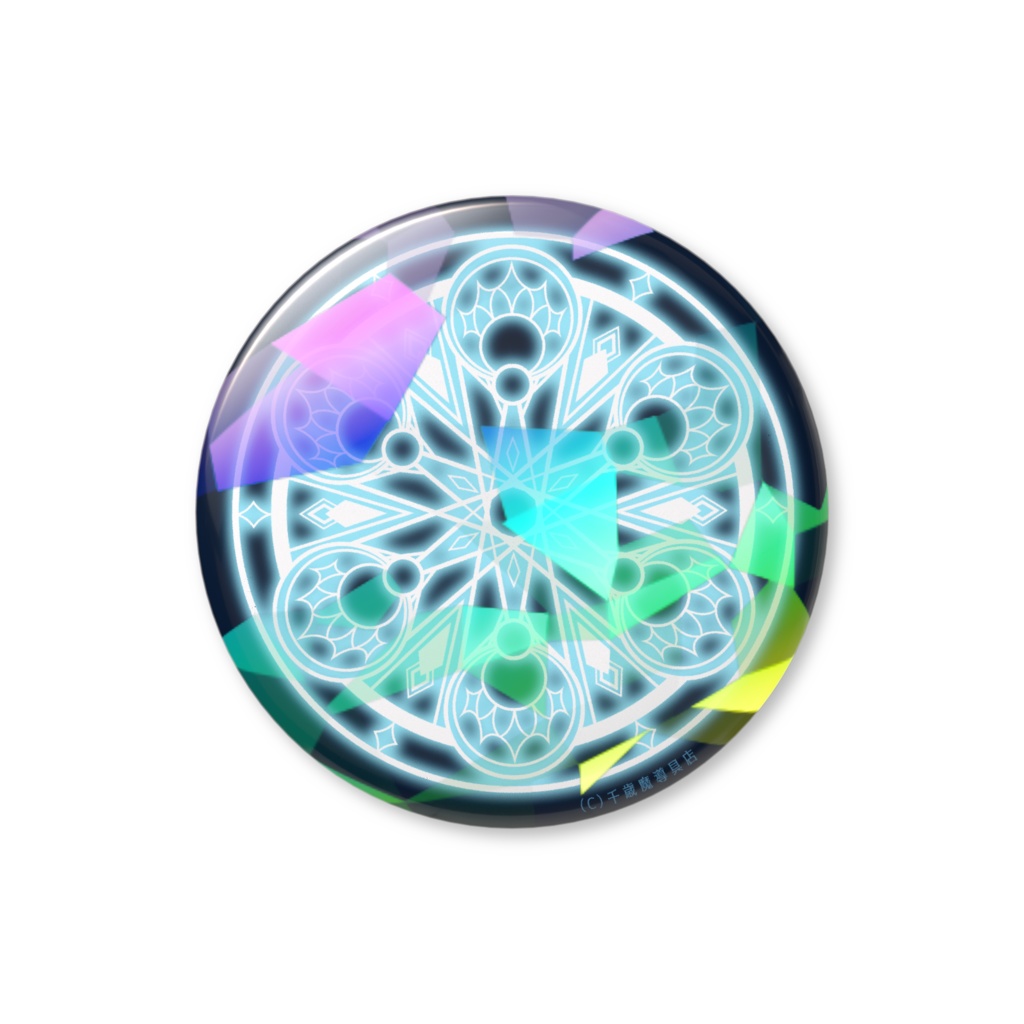 宝石モチーフ魔法陣Ⅰ　ホログラム缶バッジ【ネイビー】