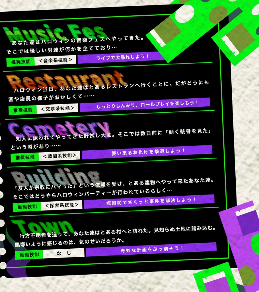 CoCシナリオ「Green Halloween Festival」【SPLL:E193193】