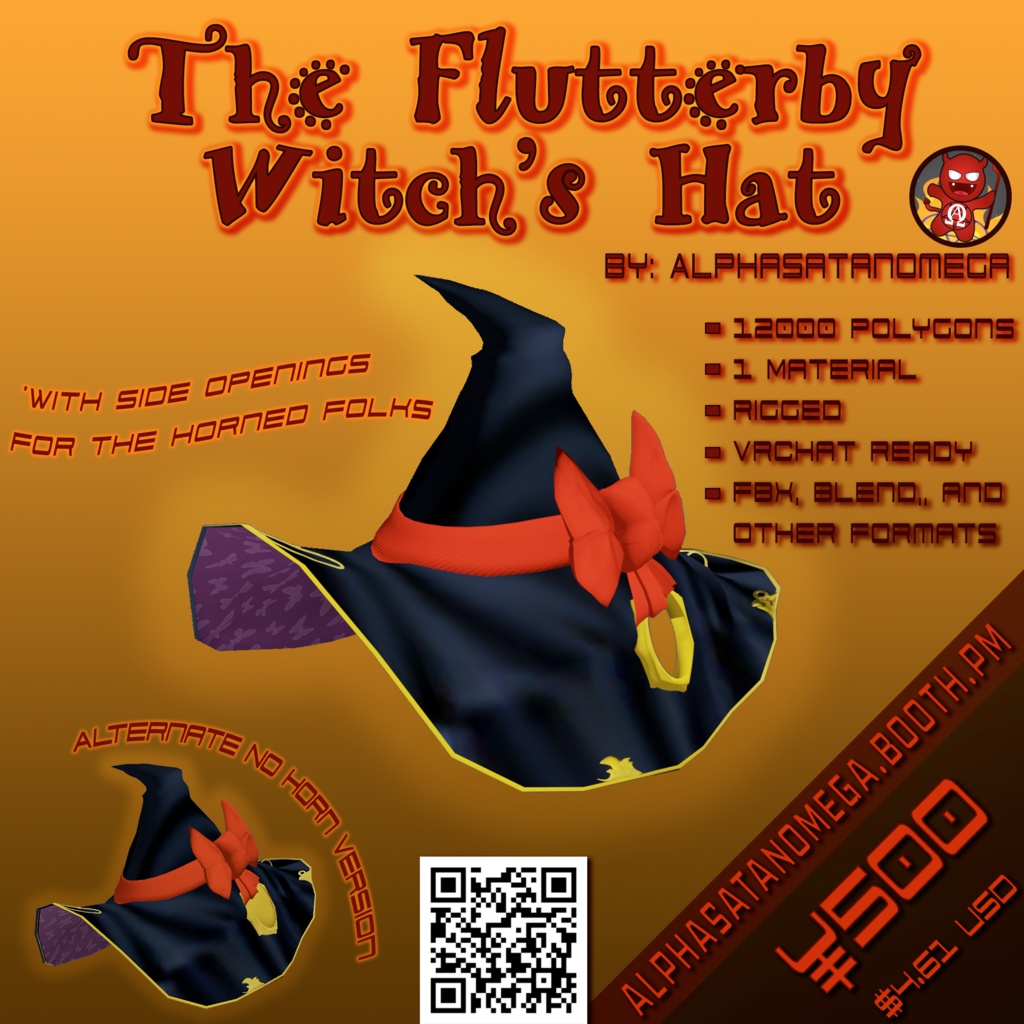 【VRChat】Flutterby Witch's Hat