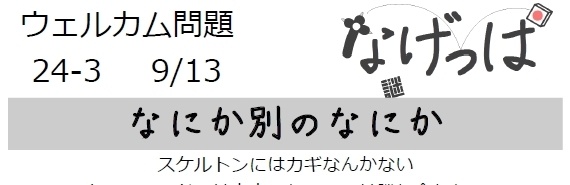 なげっぱウェル問24-3「なにか別のなにか」