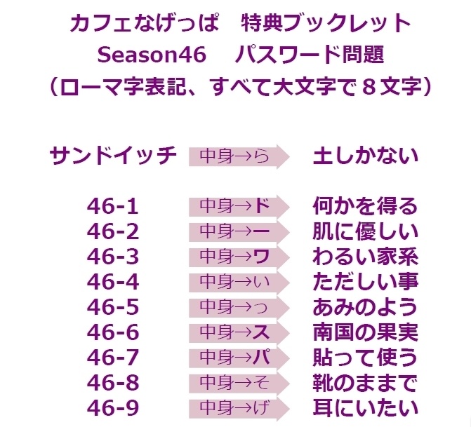 全問正解者向けpass付season46ブックレット