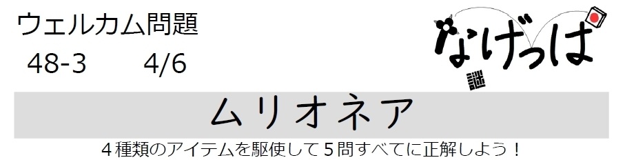 #ウェル問 48-3「ムリオネア」